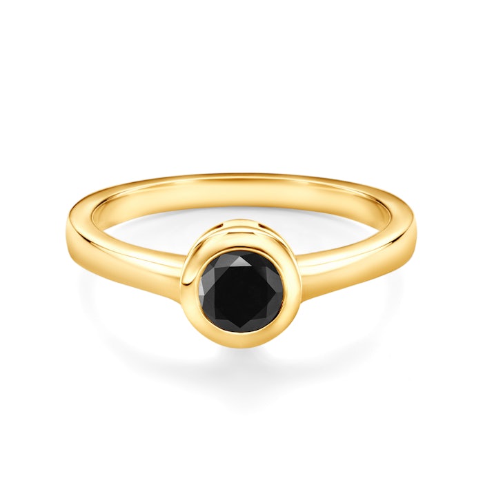 SAVICKI eljegyzési gyűrű: arany fekete gyémánttal