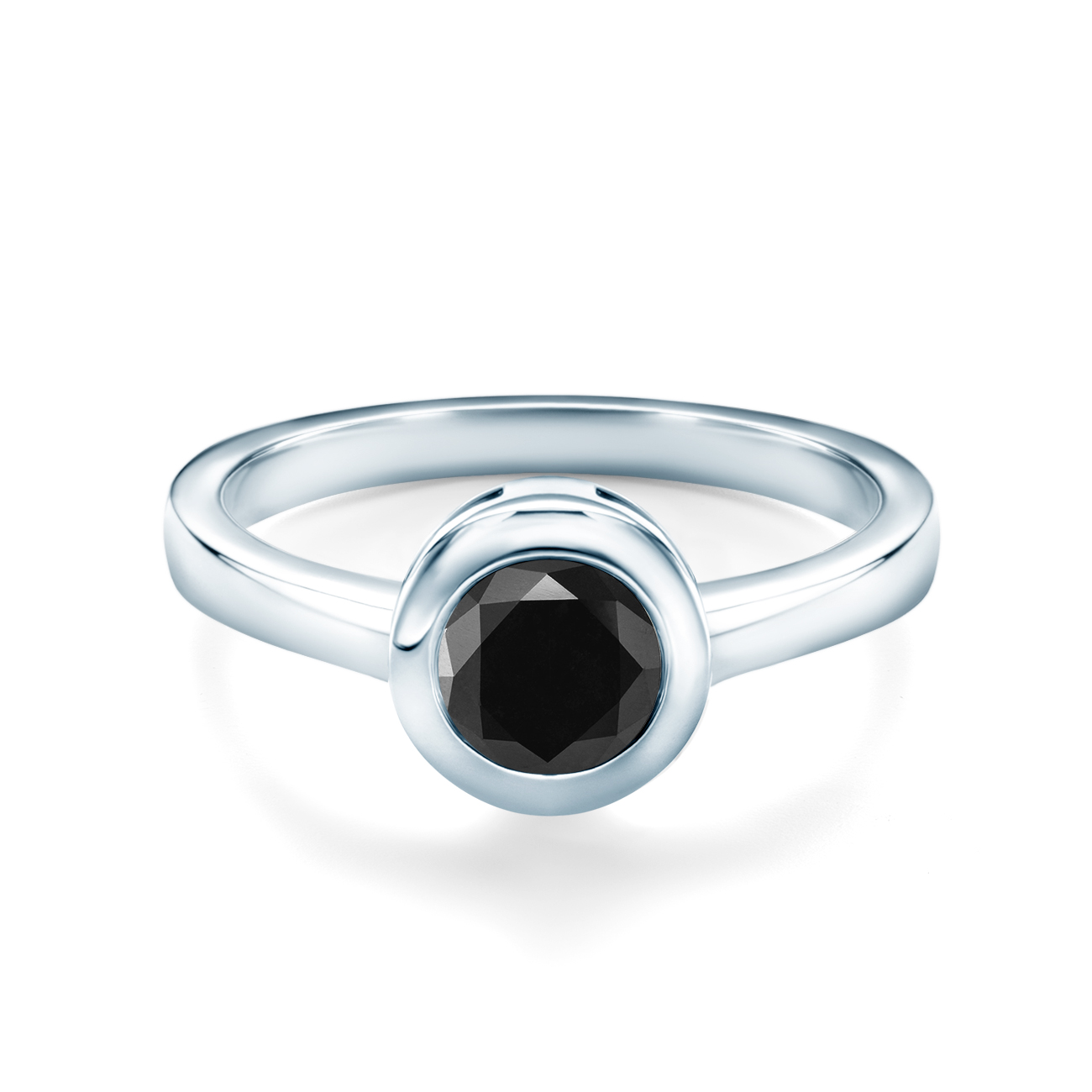 Inel de logodnă SAVICKI: aur alb, diamant negru