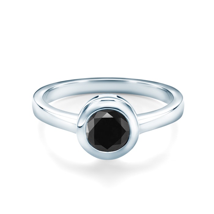 SAVICKI eljegyzési gyűrű: fehérarany fekete gyémánttal