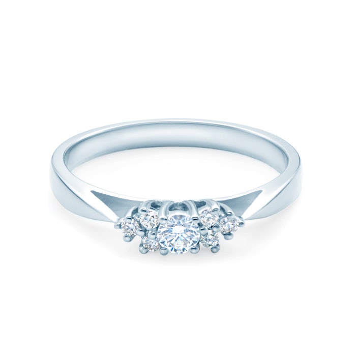 Δαχτυλίδι Αρραβώνων Πλαϊνής Πέτρας: λευκόχρυσο, διαμάντι