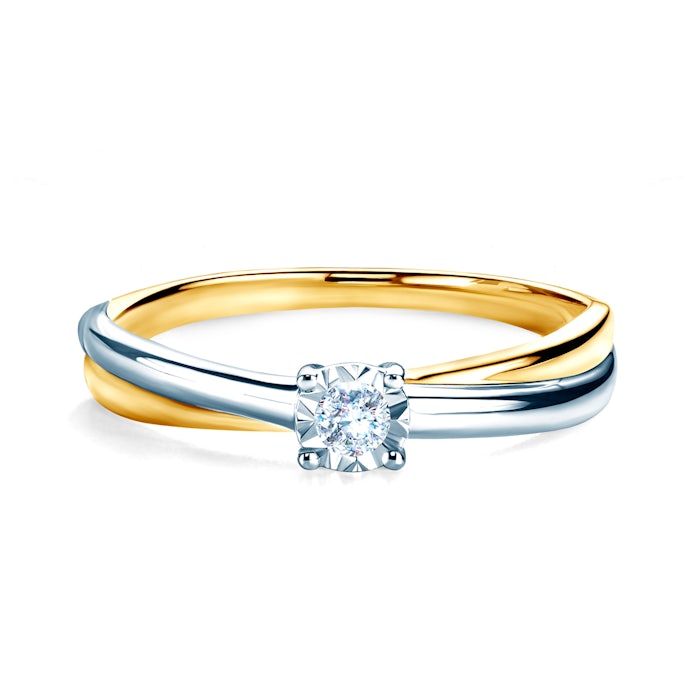 SAVICKI eljegyzési gyűrű: kétszínű arany és gyémánt