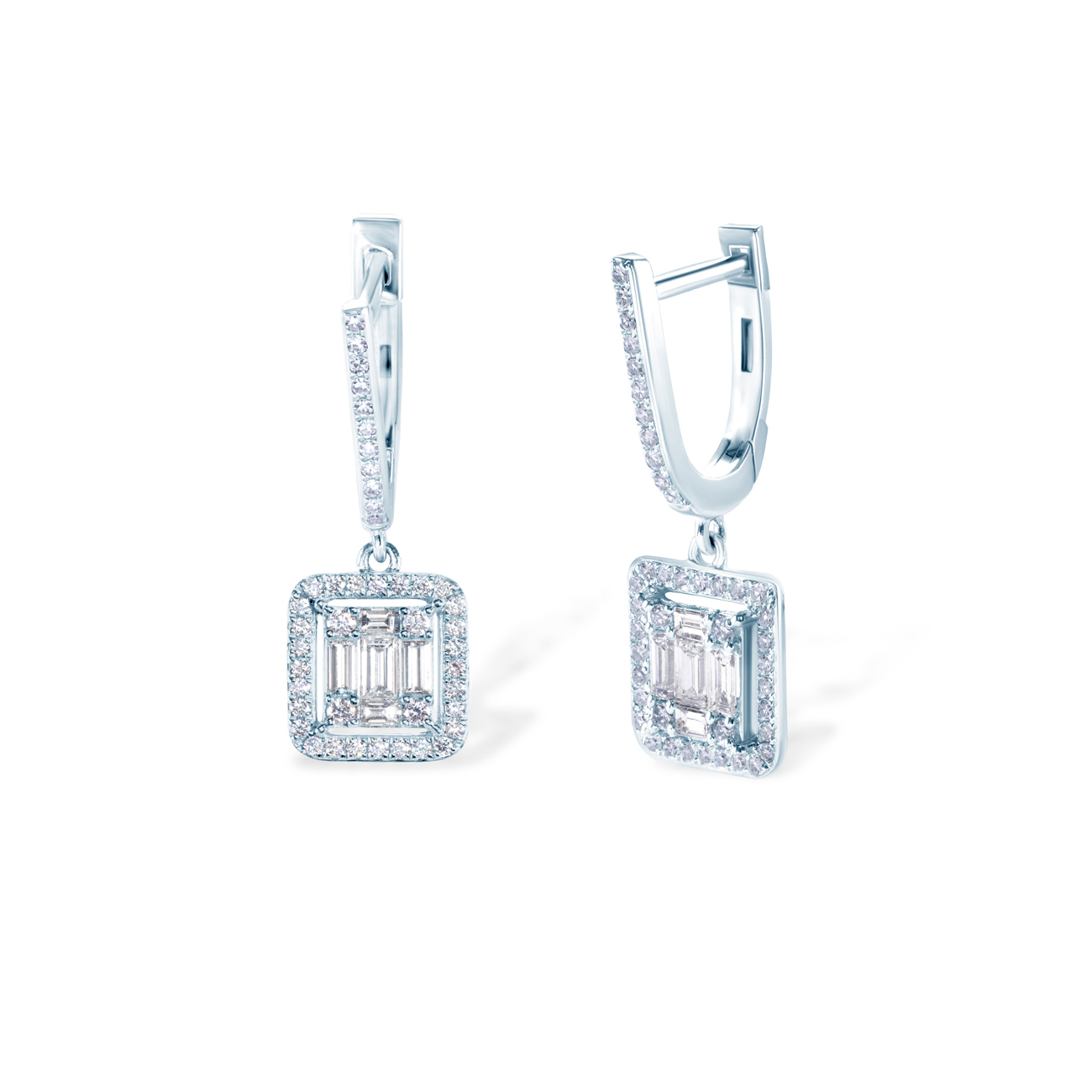 Cercei SAVICKI: aur alb, diamante