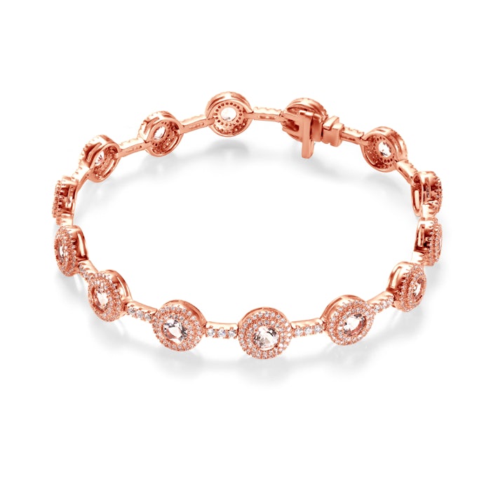 SAVICKI karkötő: rózsaarany és morganitok