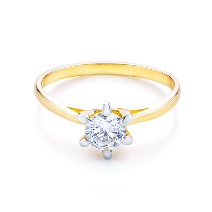 SAVICKI eljegyzési gyűrű: kétszínű arany és cirkónia