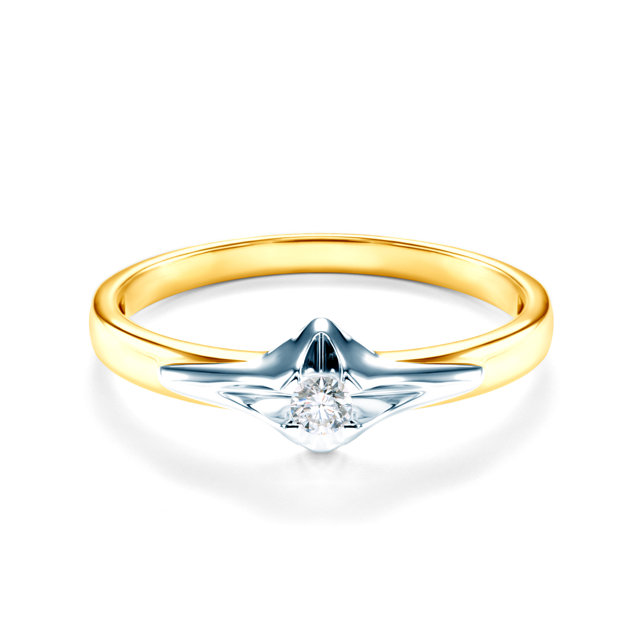 Δαχτυλίδι Αρραβώνων Έντασης: δίχρωμος χρυσός, διαμάντι