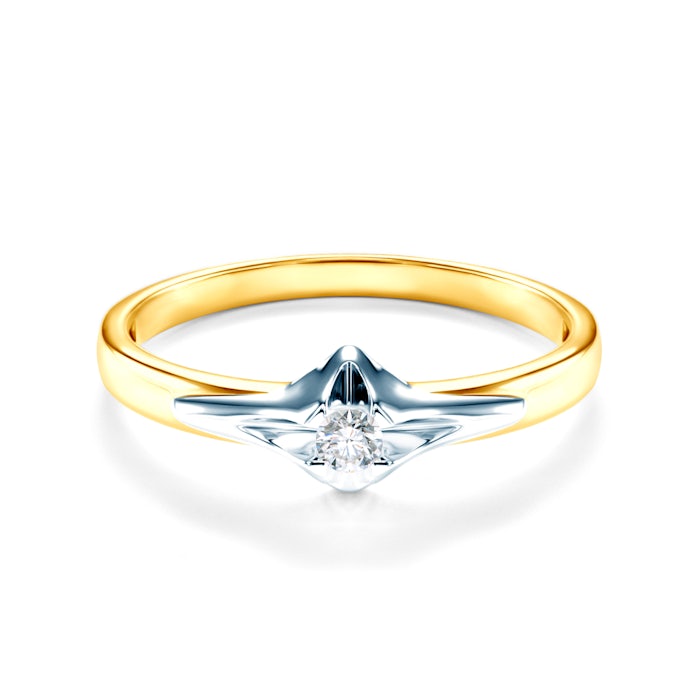 SAVICKI eljegyzési gyűrű: kétszínű arany és gyémánt