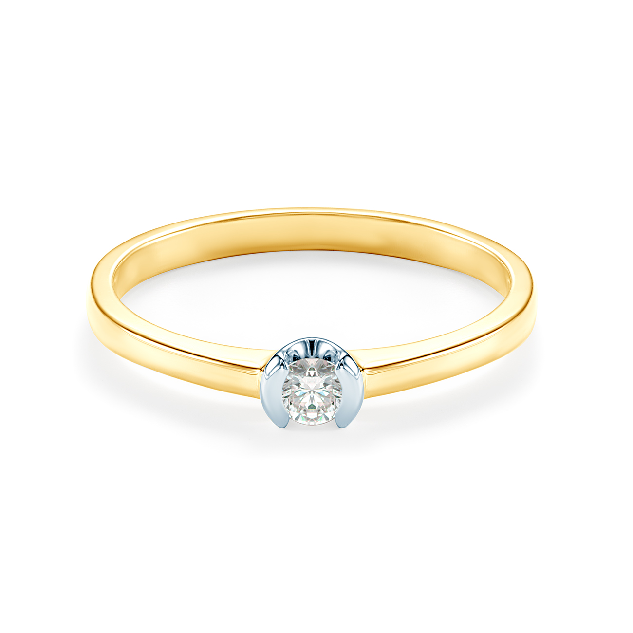 Δαχτυλίδι Αρραβώνων Έντασης: δίχρωμος χρυσός, διαμάντι