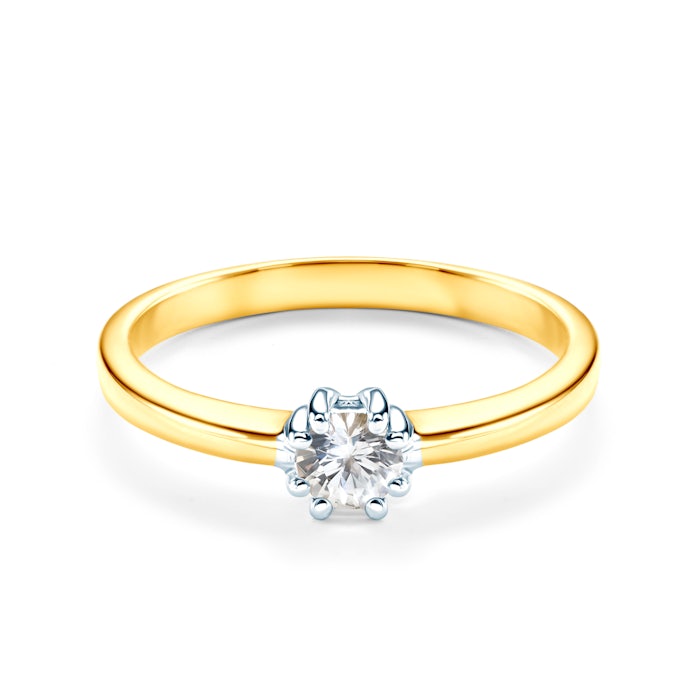 SAVICKI eljegyzési gyűrű: kétszínű arany fehér zafírral