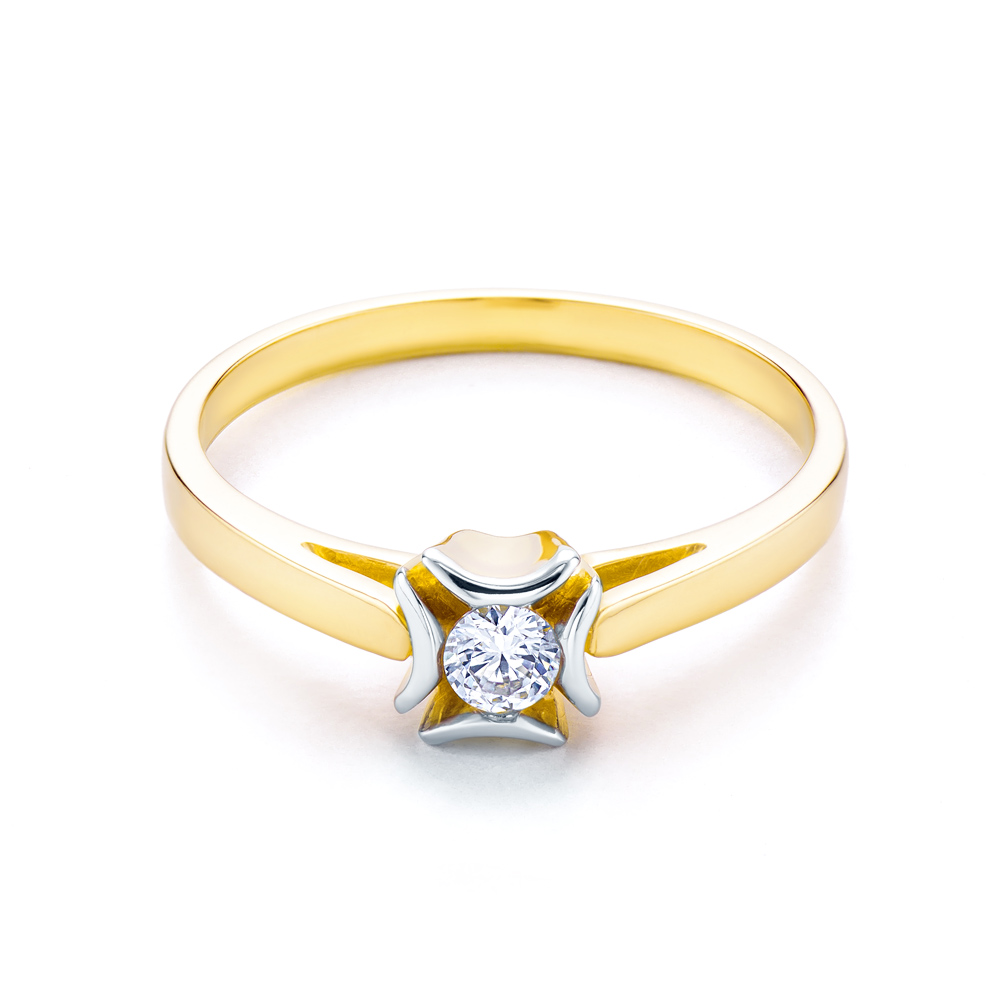 Ring SAVICKI: Zweifarbiges Gold, mit Zirkonia