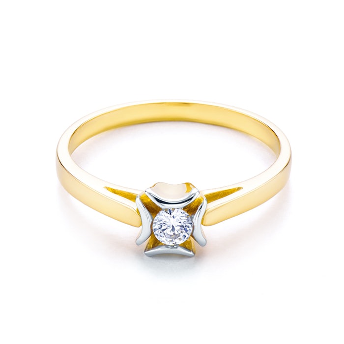 SAVICKI gyűrű: kétszínű arany cirkóniával