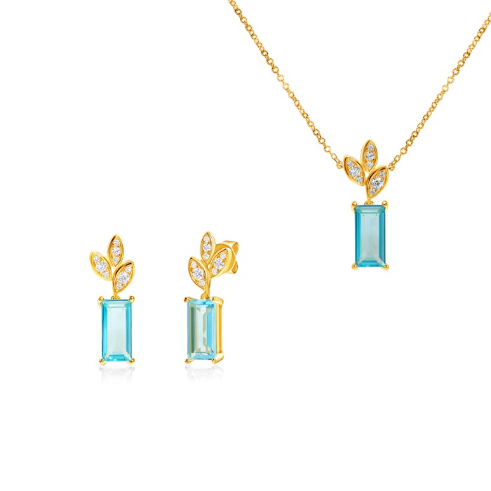 Savicki ékszerkészlet: aranyozott ezüst, topázok és cirkónia