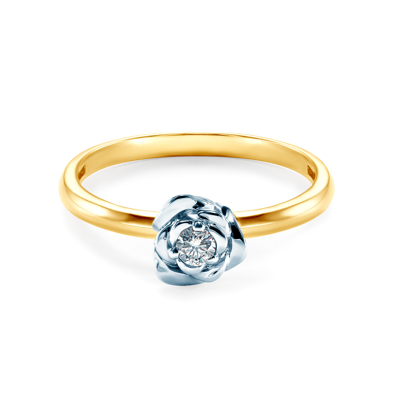 Δαχτυλίδι Αρραβώνων Έντασης: δίχρωμος χρυσός, διαμάντι