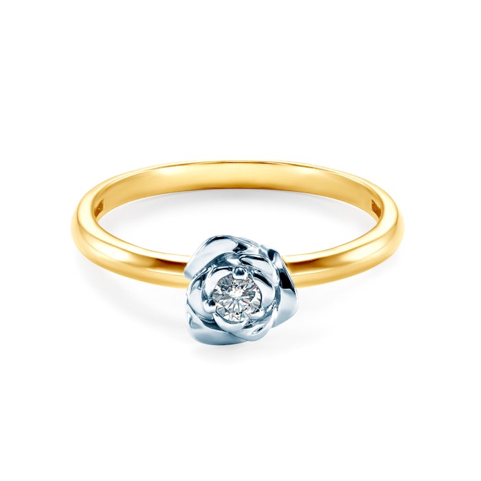 SAVICKI eljegyzési gyűrű: kétszínű arany és gyémánt