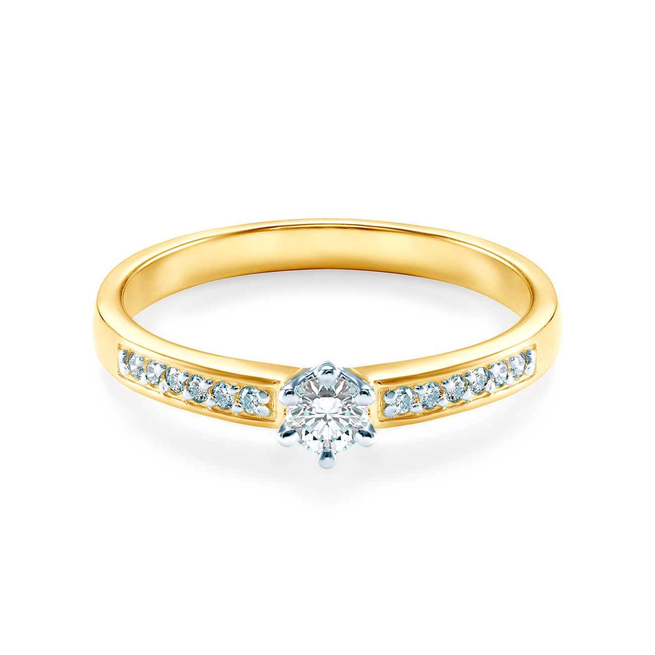 Verlobungsring Savicki: Zweifarbiges Gold, Diamant