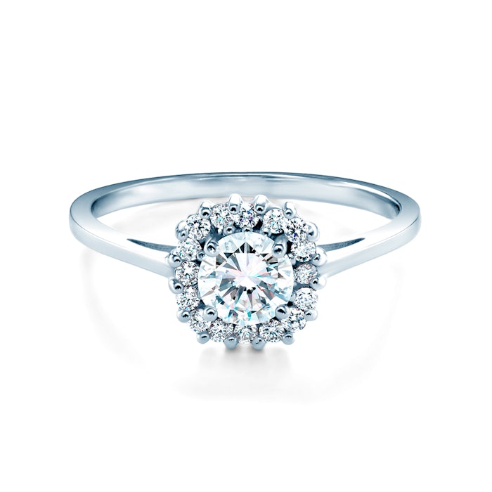 SAVICKI eljegyzési gyűrű: fehérarany fehér zafírral