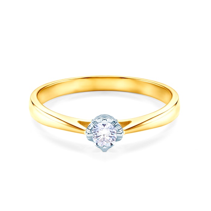 SAVICKI eljegyzési gyűrű: kétszínű arany és gyémánt