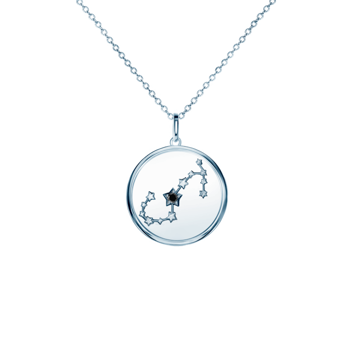 SAVICKI csillagjegyes nyaklánc - Skorpió: ezüst fekete gyémánttal