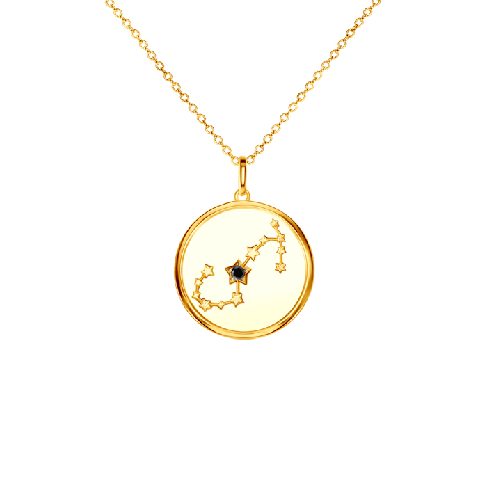 SAVICKI csillagjegyes nyaklánc - Skorpió: aranyozott ezüst fekete gyémánttal