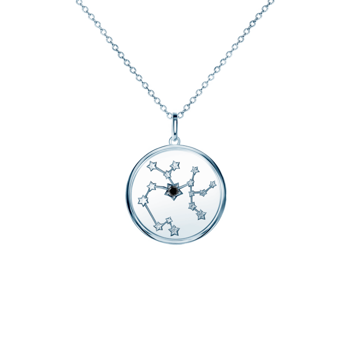 SAVICKI csillagjegyes nyaklánc - Nyilas: ezüst fekete gyémánttal