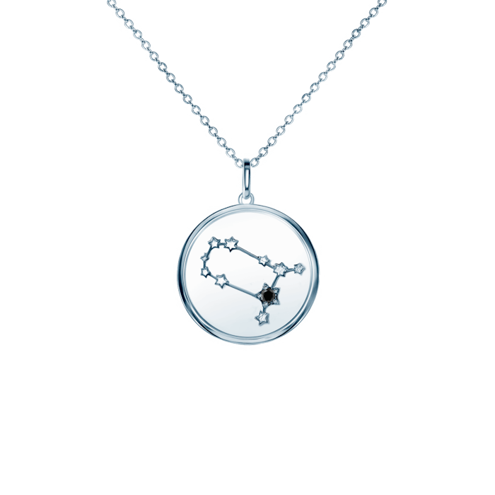 SAVICKI csillagjegyes nyaklánc - Ikrek: ezüst fekete gyémánttal