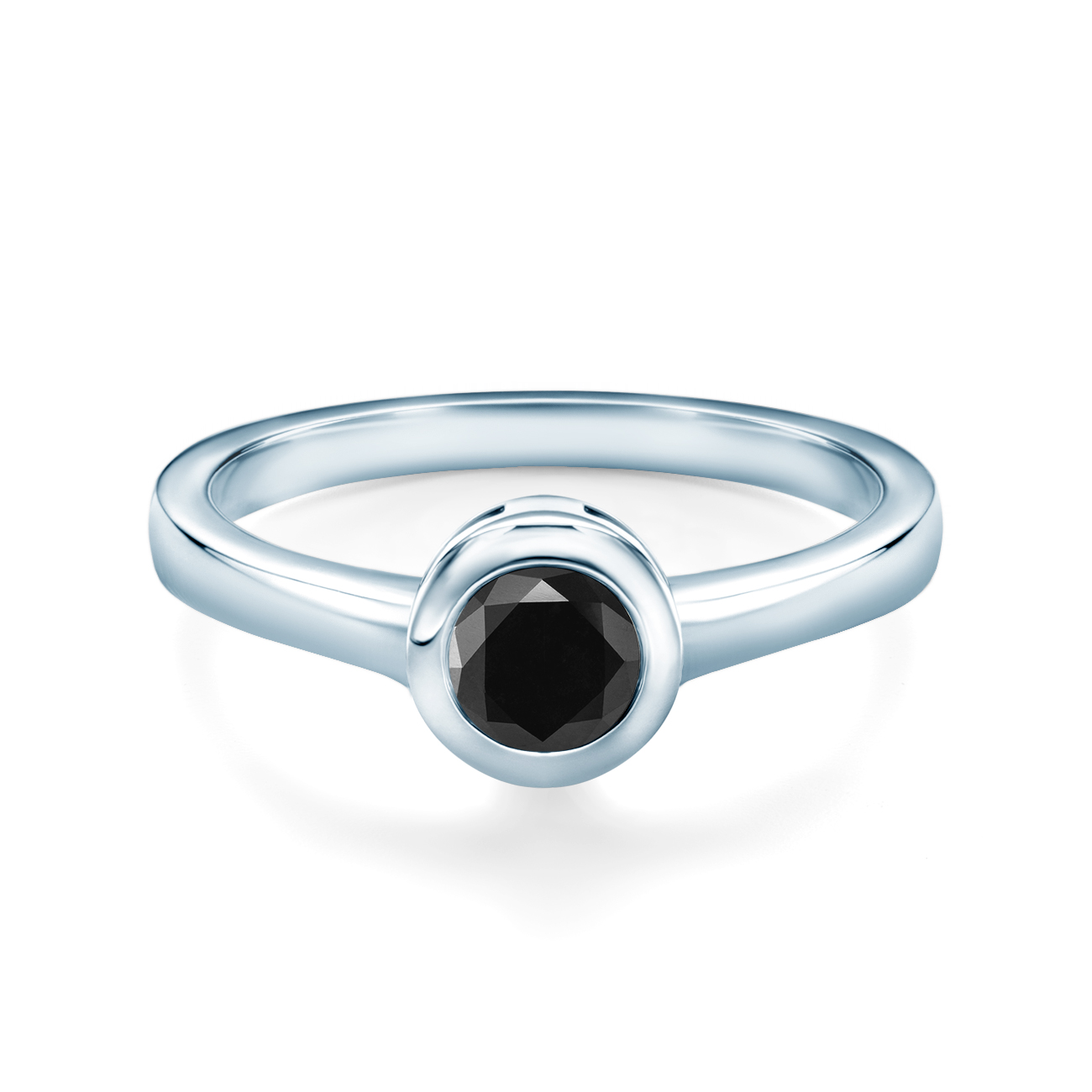 Verlobungsring SAVICKI: Weißgold, Schwarz Diamant