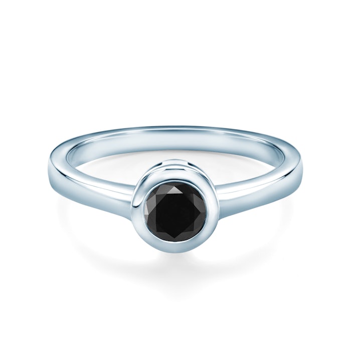 SAVICKI eljegyzési gyűrű: fehérarany fekete gyémánttal