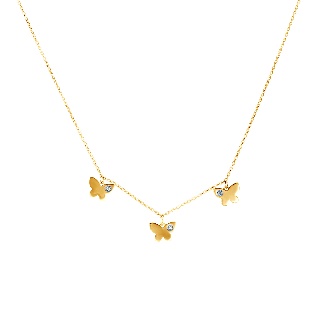 Κολιέ SAVICKI με Πεταλούδα: χρυσό, διαμάντια