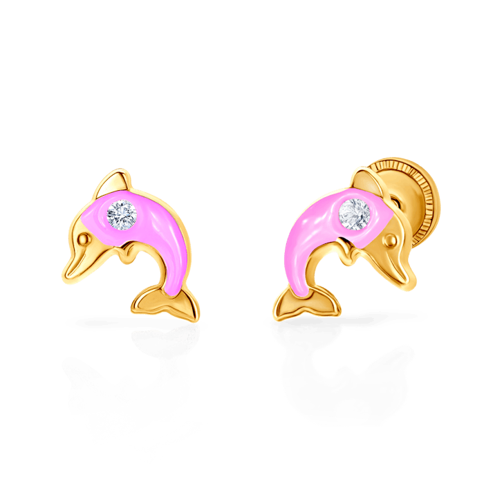 Animals delfines fülbevaló: arany cirkóniával