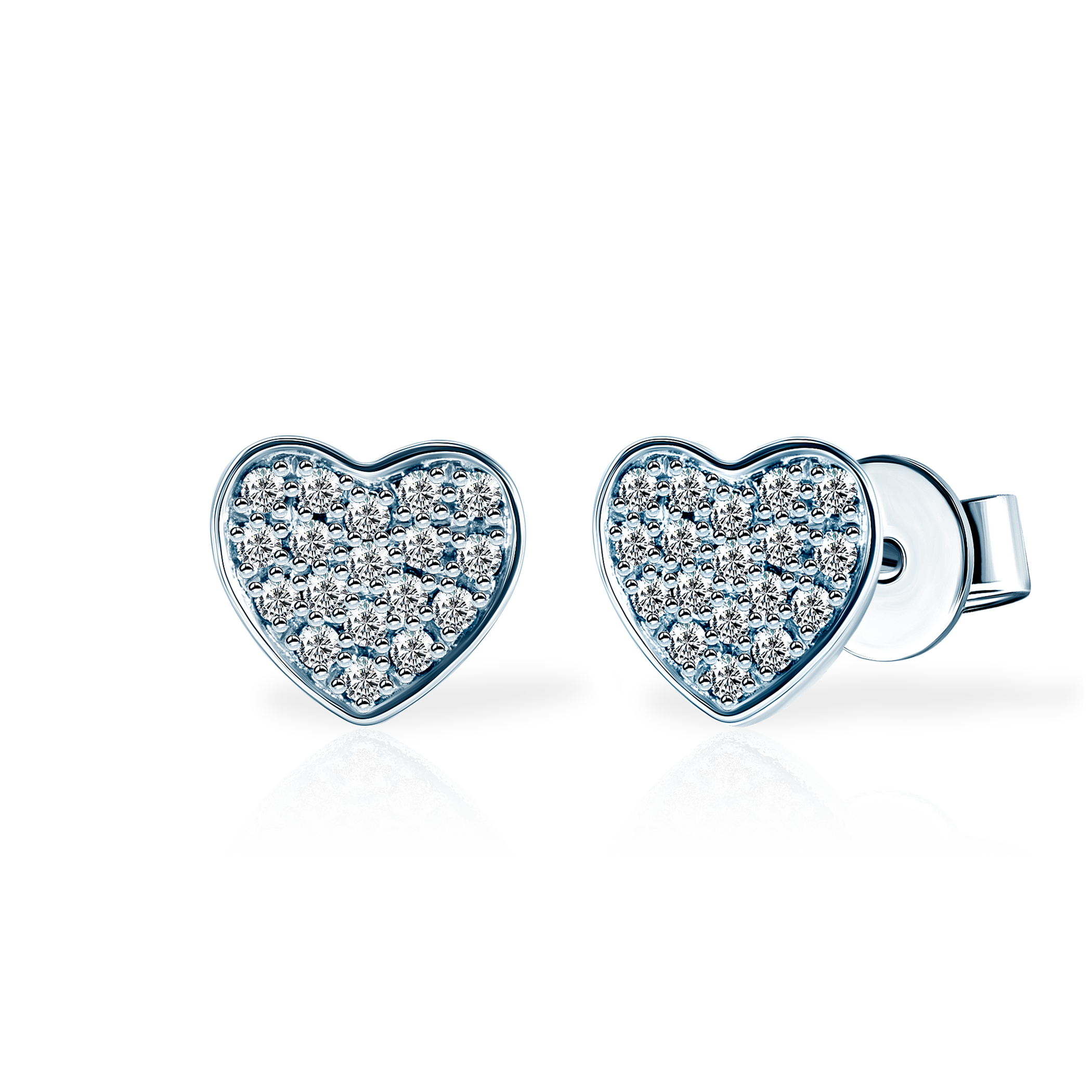 Ohrringe Herz Savicki: Weißgold, Diamanten