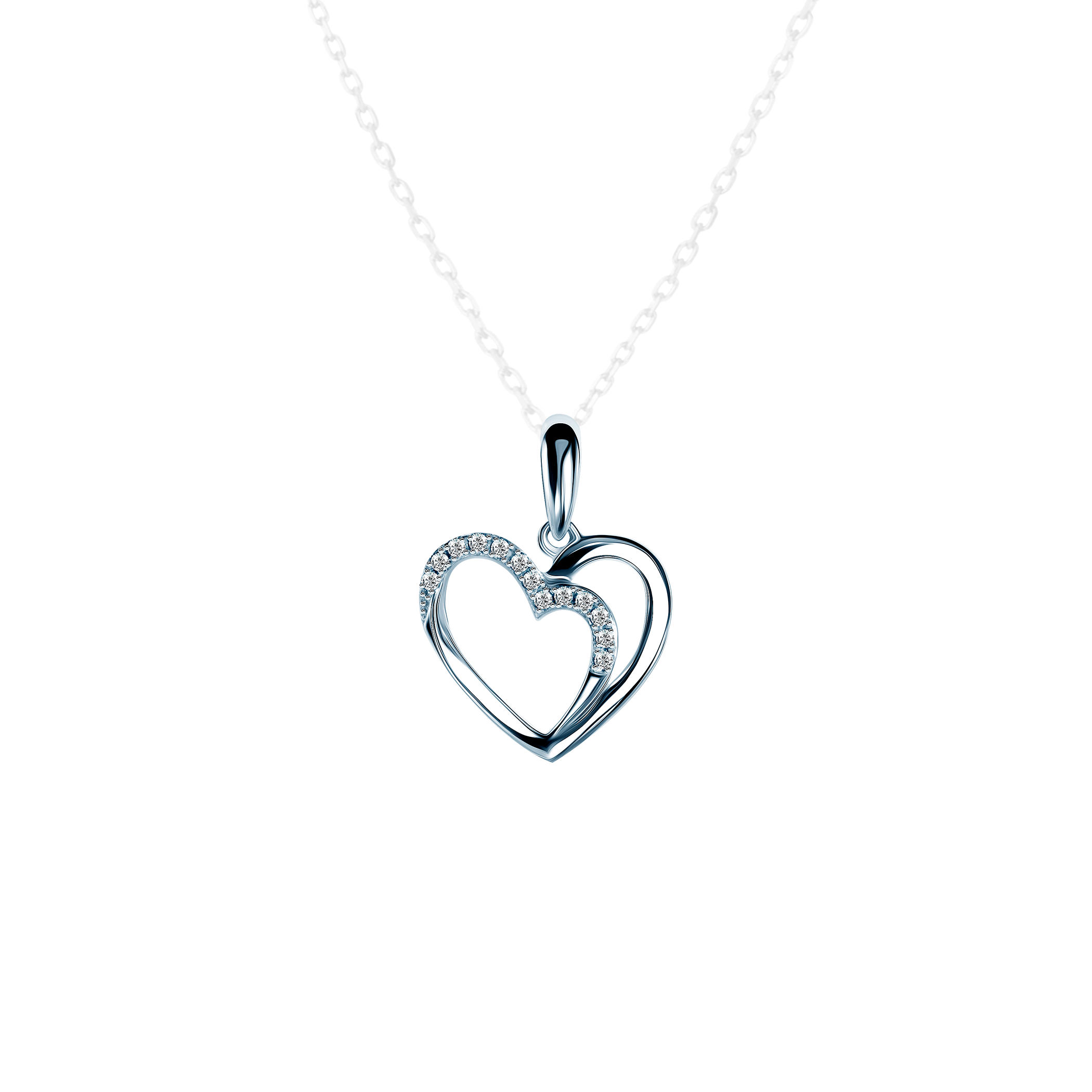 Μενταγιόν SAVICKI Καρδιά: λευκόχρυσο, διαμάντια