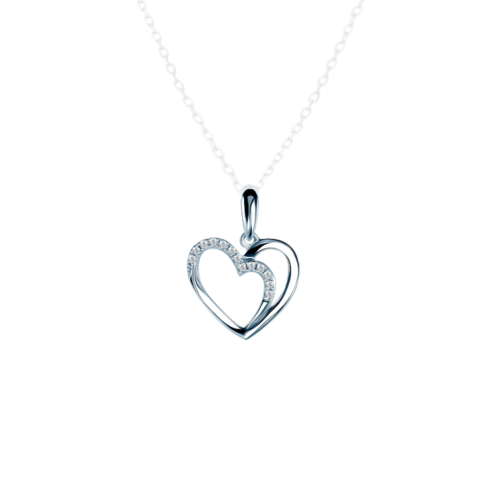 SAVICKI szívecskés medál: fehérarany és gyémántok