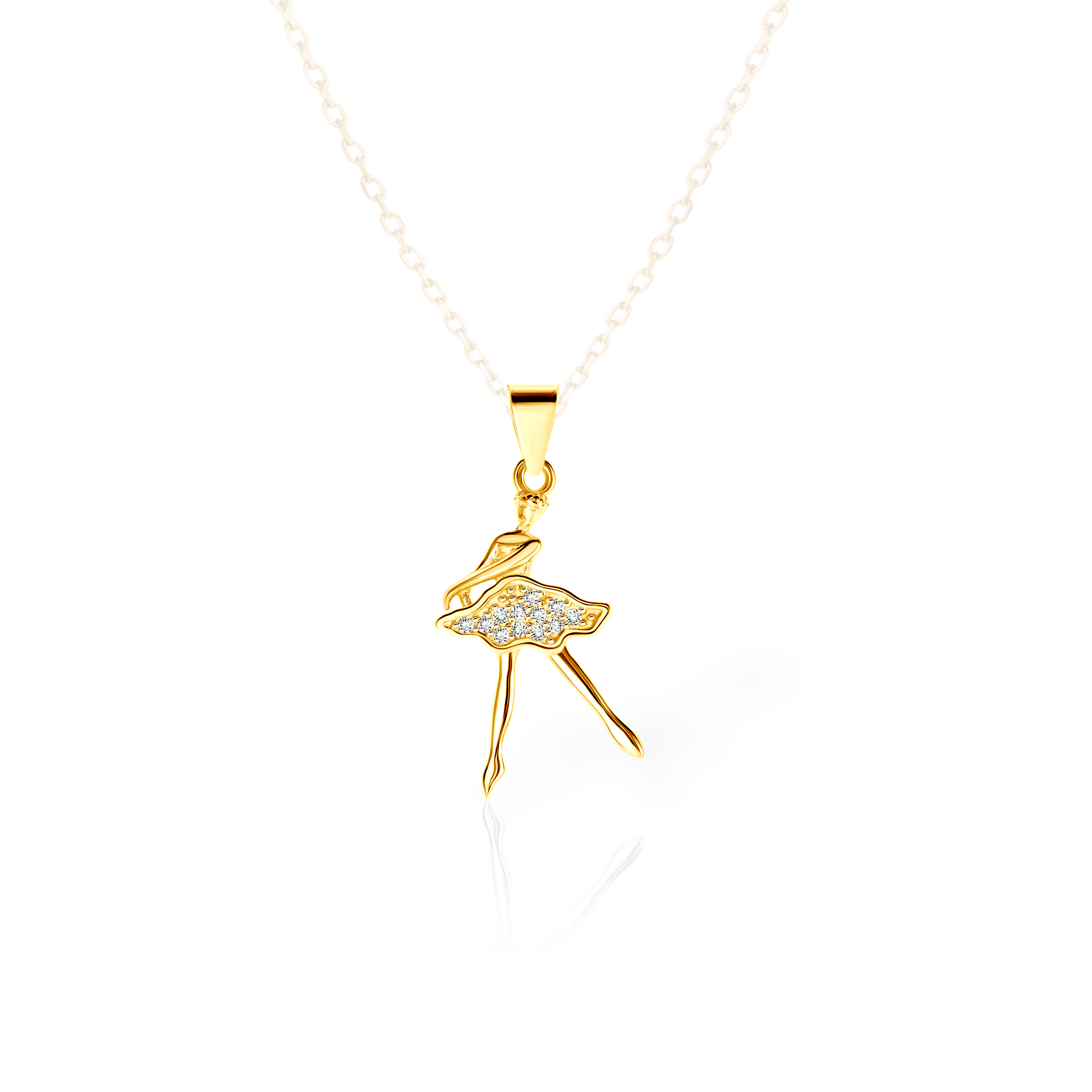 Anhänger Ballerina Savicki: Silber Vergoldet, Zirkonia