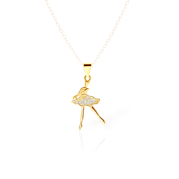 SAVICKI balerinás medál: aranyozott ezüst cirkóniával