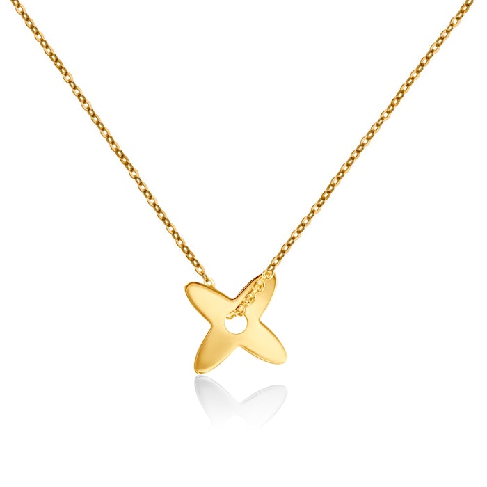 Nyaklánc négylevelű lóherével sárga aranyból