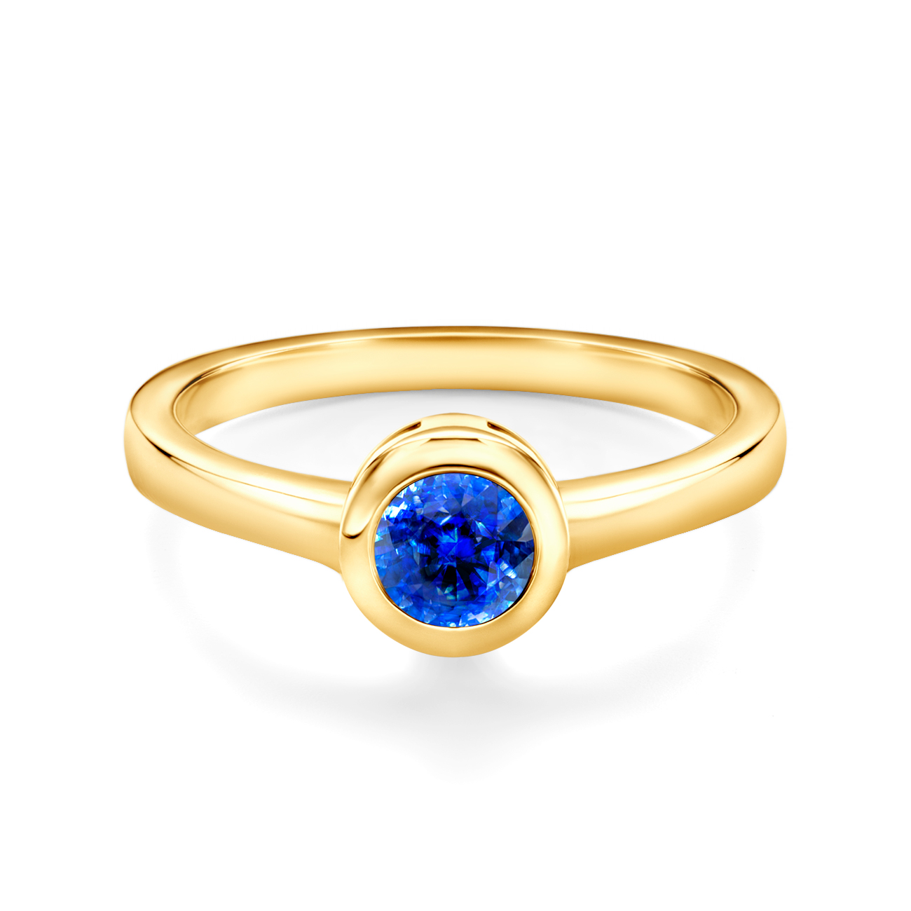 Tension Engagement Ring: gold, blue sapphire