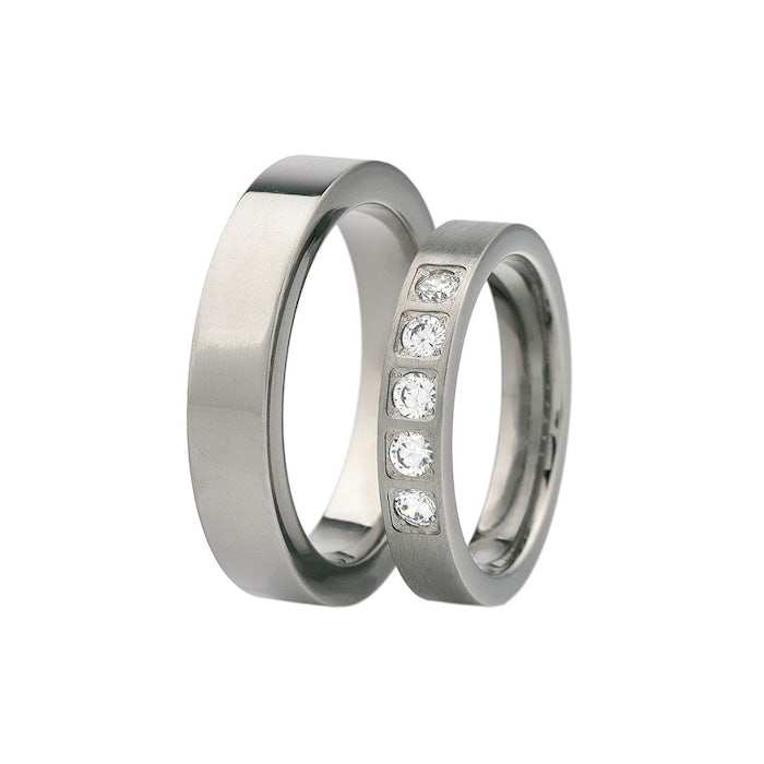 Esküvői karikagyűrűk: titán, lapos, 6 mm