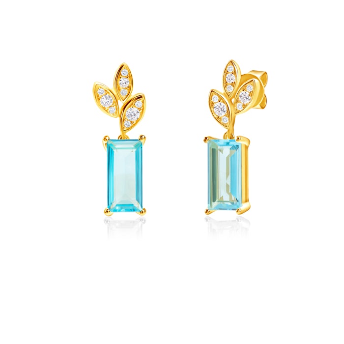 SAVICKI fülbevaló: aranyozott ezüst, topázok és cirkónia