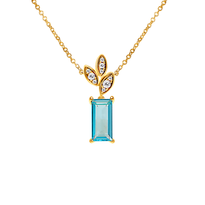 SAVICKI nyaklánc medállal: aranyozott ezüst topázzal és cirkóniával