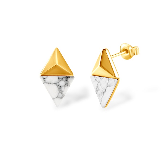 SAVICKI fülbevaló: aranyozott ezüst és howlitok