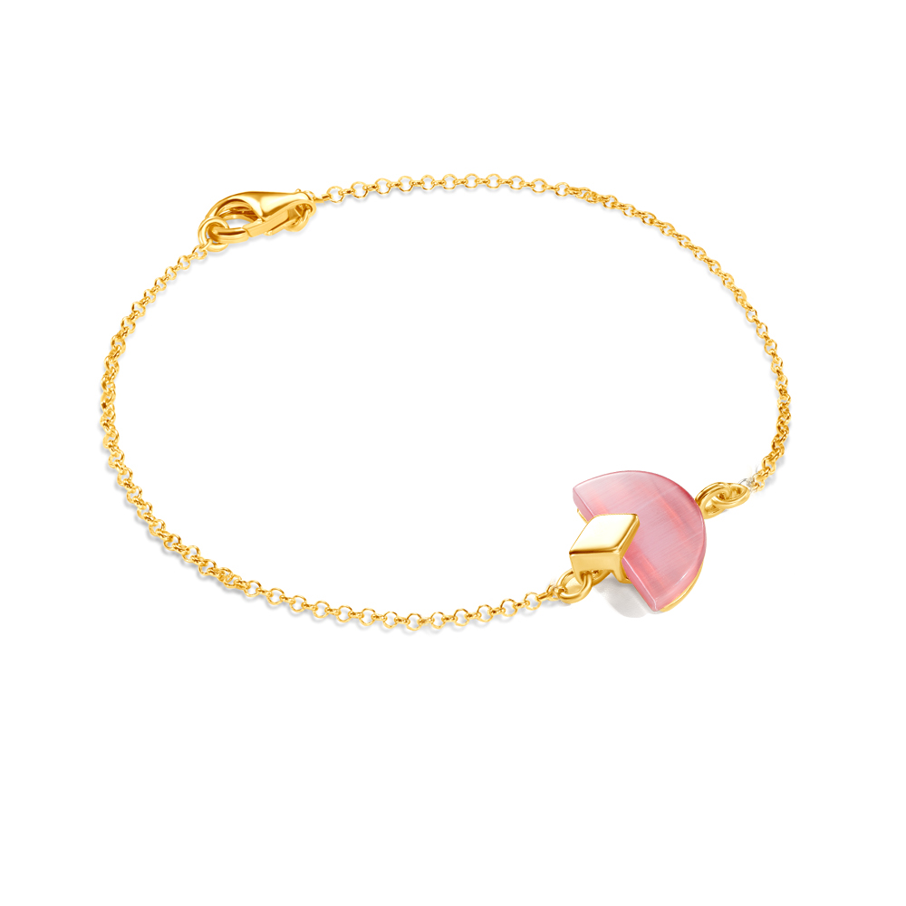 SAVICKI bracelet: gold-plated silver, rose cat eye