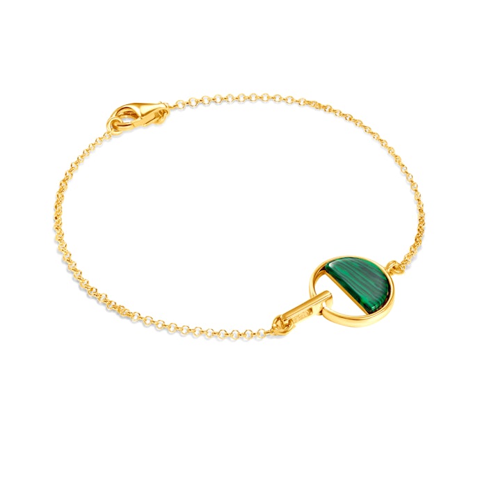 SAVICKI karkötő: aranyozott ezüst malachittal