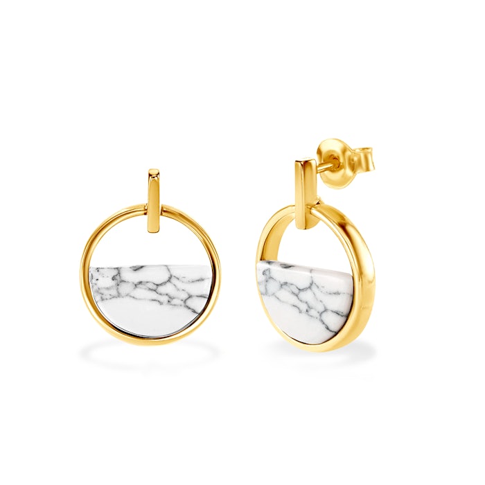 SAVICKI fülbevaló: aranyozott ezüst és howlitok