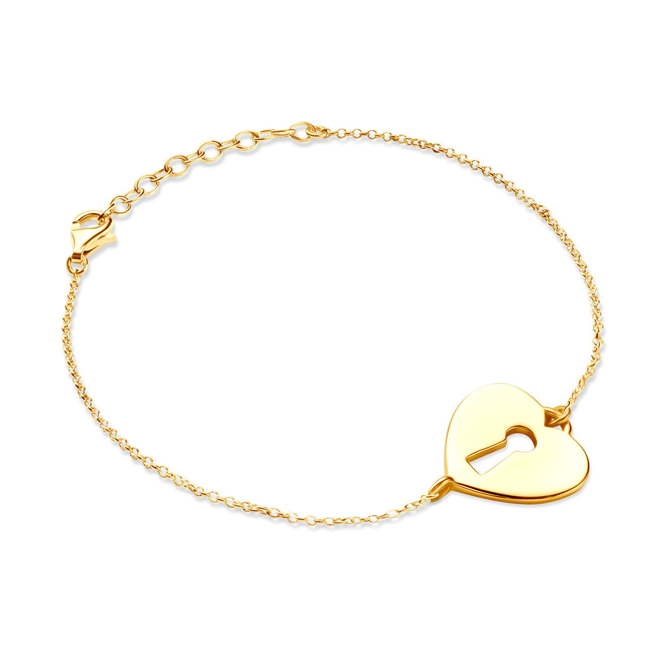 Armband Kette mit Anhänger Herz Savicki: Silber Vergoldet
