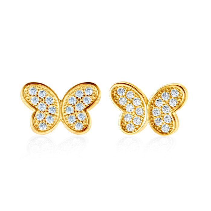 Savicki pillangós fülbevaló: aranyozott ezüst