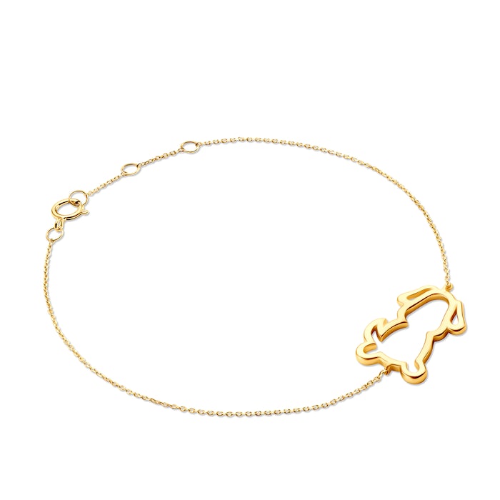 Animals karkötő medállal - kutya: aranyozott ezüst