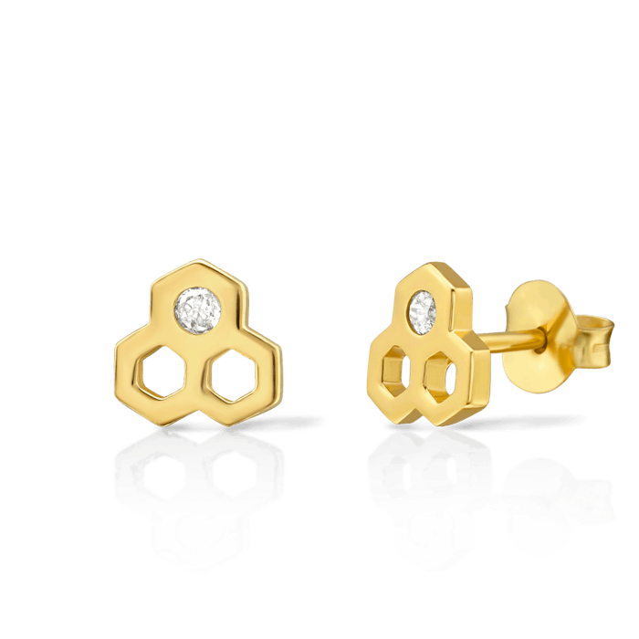 SAVICKI fülbevaló: aranyozott ezüst cirkóniával