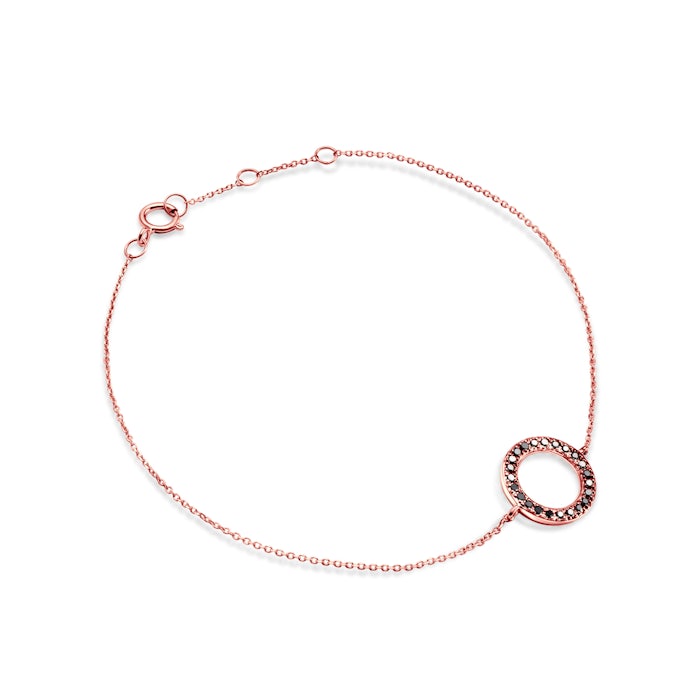 SAVICKI karikás karkötő: rózsaarany fekete gyémántokkal