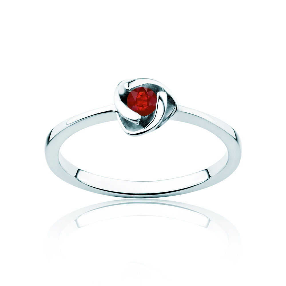 Red Passion Collection | Tension Ring: white gold, ruby