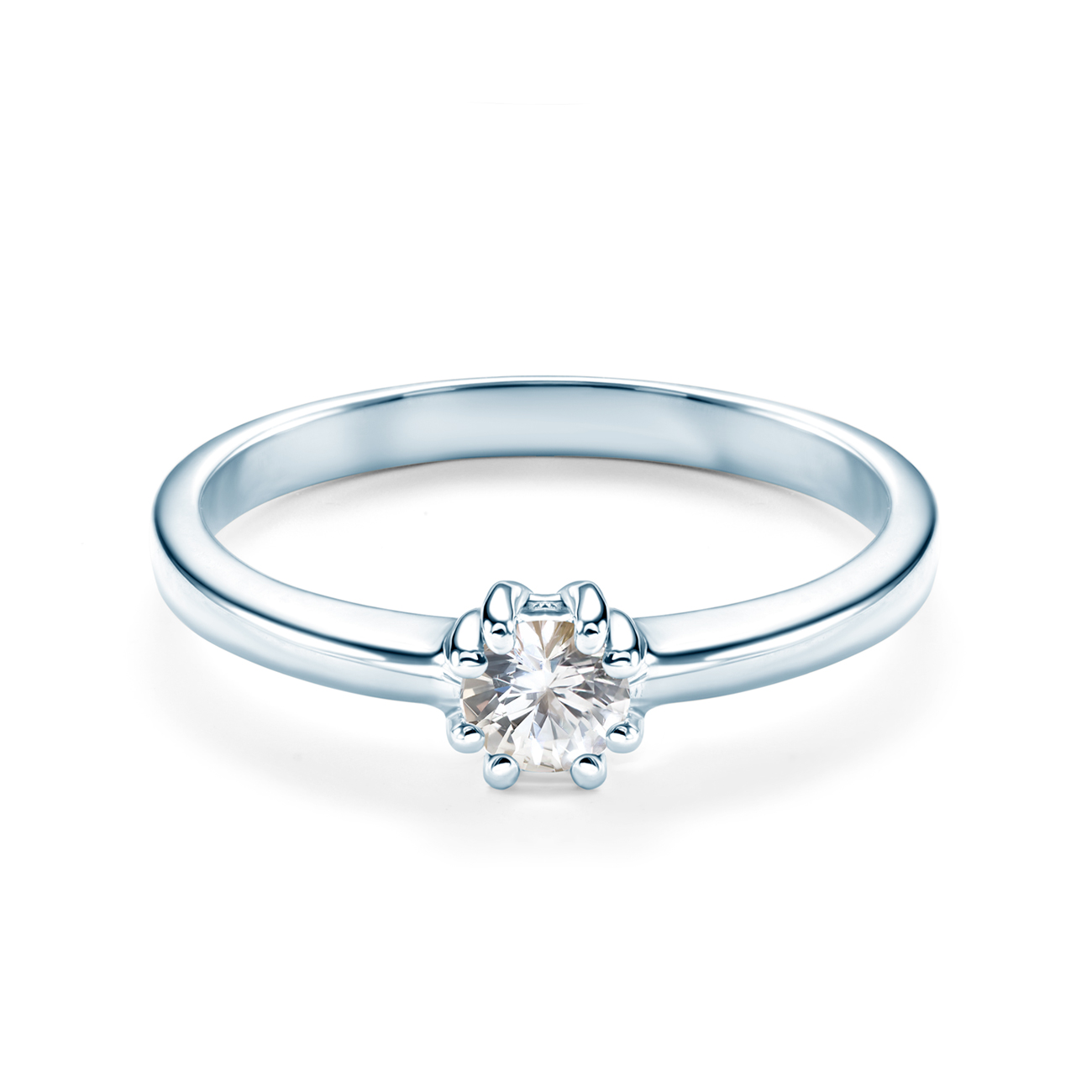 Годежен пръстен Solitaire: два цвята злато. бял сапфир