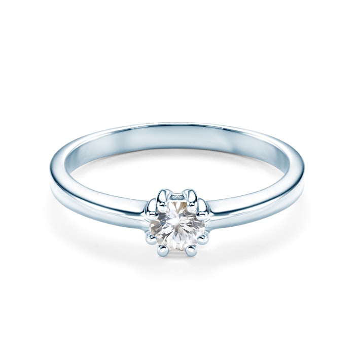 SAVICKI eljegyzési gyűrű: fehérarany fehér zafírral